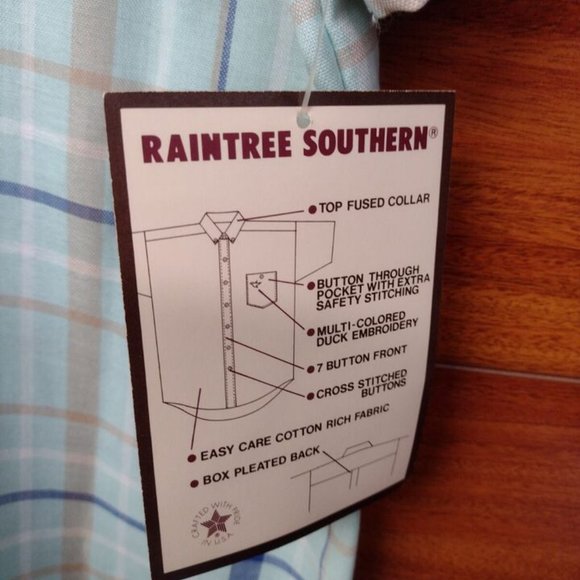 Men's Vintage Raintree Southern Size XL Duck Embroidered Pocket Dress Shirt - Picture 4 of 7